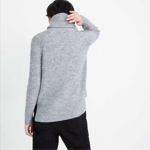 Madewell Donegal Mercer Gray Turtleneck Sweater size large - Picture 2 of 4
